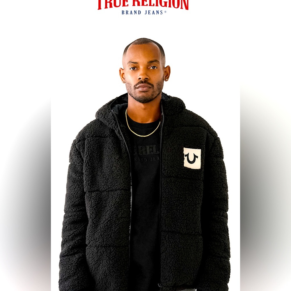 True religion medium FAUX SHEARLING PUFFER JACKET